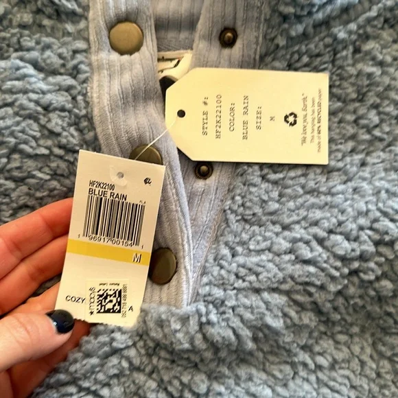 Hippie rose blue rain oversized Sherpa - Picture 2 of 4